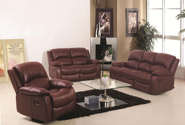 maroon leather sofa set